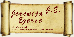 Jeremija Egerić vizit kartica